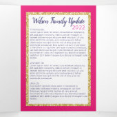 Vrolijk en helder glitter Confetti kerst Drieluik Wenskaart (Binnenkant midden)