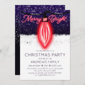 Vrolijk en helder gloeiende bliklamp kaart (Voorkant / Achterkant)