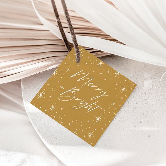 Vrolijk en helder goud Kerstmis Bedankjes Labels