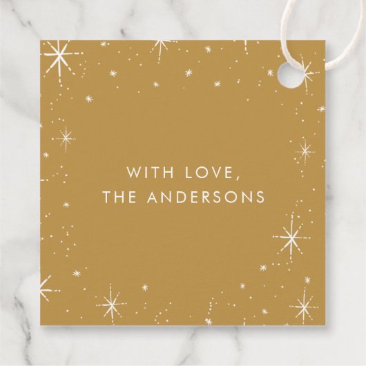 Vrolijk en helder goud Kerstmis Bedankjes Labels (Achterkant)