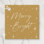 Vrolijk en helder goud Kerstmis Bedankjes Labels (Voorkant)