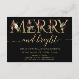 Vrolijk en helder gouden kerstfeest uitnodigingen