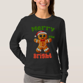 Vrolijk en helder, grappig kerst peperkoek t-shirt