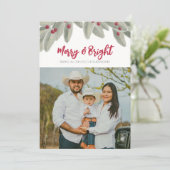 Vrolijk en helder groen en rode kerst Kaart (Staand voorkant)