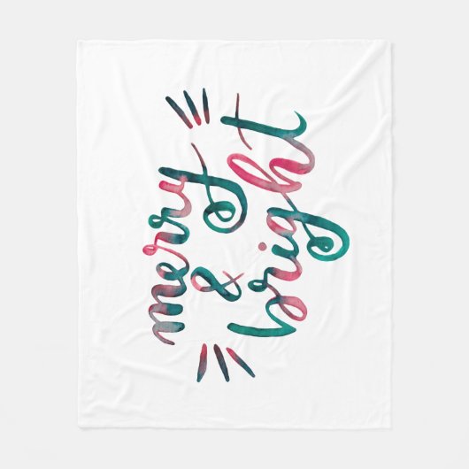 Vrolijk en helder - groen en roze fleece deken (Voorkant)