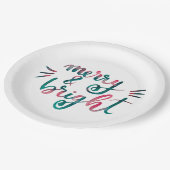 Vrolijk en helder - groen en roze papieren bordje (Gekanteld)