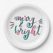 Vrolijk en helder - groen en roze papieren bordje (Voorkant)