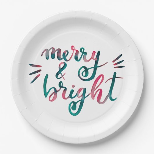 Vrolijk en helder - groen en roze papieren bordje (Voorkant)