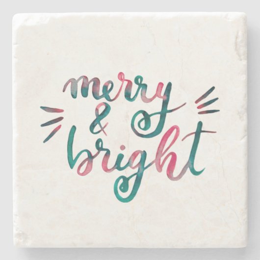 Vrolijk en helder - groen en roze stenen onderzetter (Voorkant)