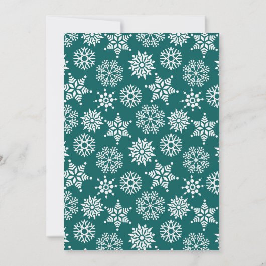 Vrolijk en helder groen & Faux Gold Foto Kerstmis Feestdagenkaart (Achterkant)