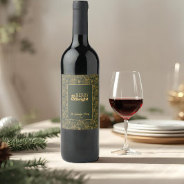 Vrolijk en helder groen faux goud wijn etiket