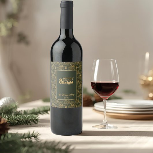 Vrolijk en helder groen faux goud wijn etiket