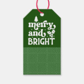 Vrolijk en helder groen kerstcadeau Label Cadeaulabel (Voorkant)