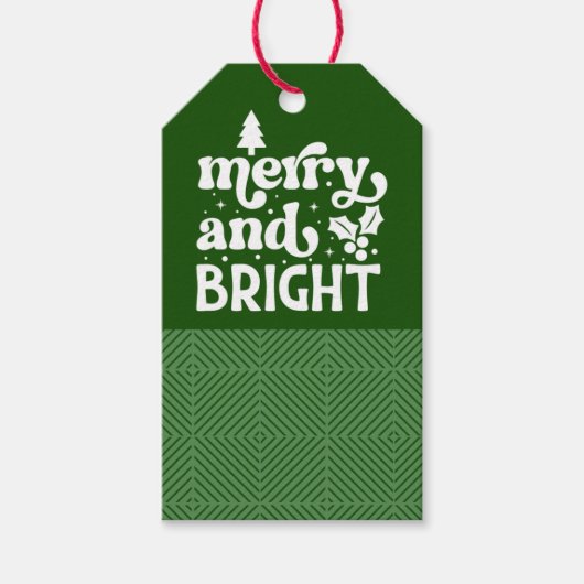 Vrolijk en helder groen kerstcadeau Label Cadeaulabel (Voorkant)