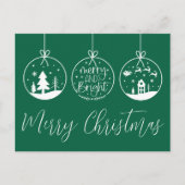 Vrolijk en helder groen kerstfeest feestdagenkaart (Voorkant)