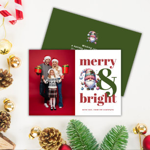 Vrolijk en helder groen rode kerstfoto feestdagenkaart