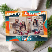 Vrolijk en helder Groovy Retro Foto Feestdagenkaart