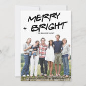 Vrolijk en helder hand geborstelde typografie Foto Feestdagenkaart (Voorkant)