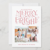 Vrolijk en Helder Hand Lettered Christmas Kaart (Voorkant)