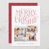 Vrolijk en Helder Hand Lettered Christmas Kaart (Voorkant / Achterkant)