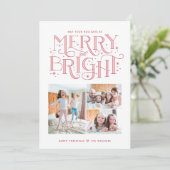 Vrolijk en Helder Hand Lettered Christmas Kaart (Staand voorkant)