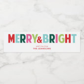 Vrolijk en helder Holiday Water Flessenetiket Waterfles Etiket (Enkel label)