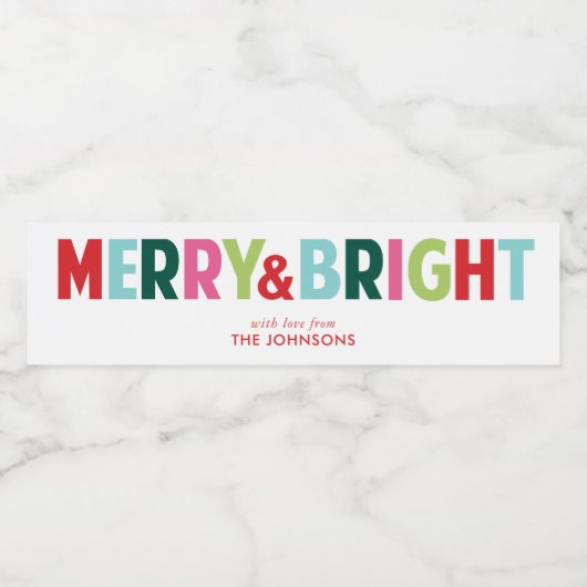 Vrolijk en helder Holiday Water Flessenetiket Waterfles Etiket (Enkel label)