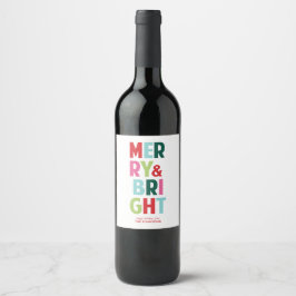 Vrolijk en helder Holiday Wine Bottle Label Wijn Etiket