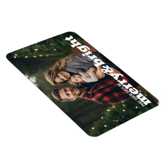 Vrolijk en helder horizontaal kerstfoto magneet (Rechterzijde)