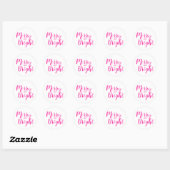 Vrolijk en helder Hot Pink Script Kerstmis Ronde Sticker (Vel)