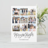 Vrolijk en helder kalligrafie kerstkaart kaart (Staand voorkant)