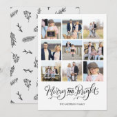 Vrolijk en helder kalligrafie kerstkaart kaart (Voorkant / Achterkant)