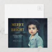 Vrolijk en helder Kerst familiekaart briefkaart (Voorkant / Achterkant)