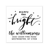 Vrolijk en helder kerst retour adres  zelfinktende stempel (Design)