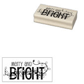 Vrolijk en helder Kerst Rubber Art Stamp Rubberstempel (Gestempeld)