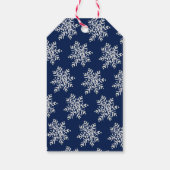 Vrolijk en helder kerst sneeuwvlok aangepaste blau cadeaulabel (Achterkant)