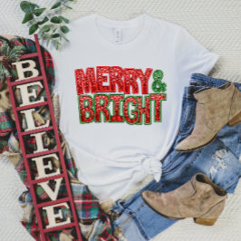 Vrolijk en helder Kerst T-shirt met Sparkle