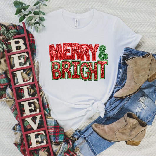 Vrolijk en helder Kerst T-shirt met Sparkle