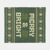 Vrolijk en helder kerst trui Nordic Knit Fleece Deken (Voorkant (Horizontaal))