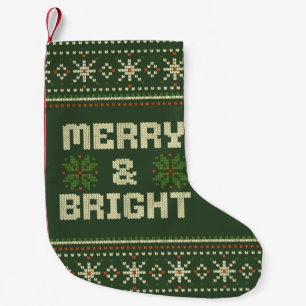 Vrolijk en helder kerst trui Nordic Knit Kleine Kerstsok