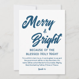 Vrolijk en helder kerstblauw script feestdagenkaart