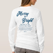 Vrolijk en helder kerstblauw script t-shirt (Achterkant)