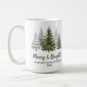 Vrolijk en helder kerstbomen Familie Keepsake Koffiemok (Links)