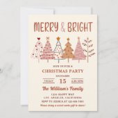 Vrolijk en helder kerstbomen kerstfeest kaart (Voorkant)