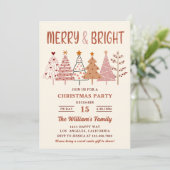 Vrolijk en helder kerstbomen kerstfeest kaart (Staand voorkant)