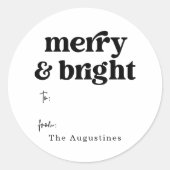 Vrolijk en helder kerstcadeau / gunst ronde sticker (Voorkant)