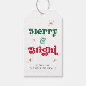 Vrolijk en helder Kerstcadeau Label Retro Vakantie Cadeaulabel (Voorkant)