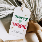 Vrolijk en helder Kerstcadeau Label Retro Vakantie Cadeaulabel