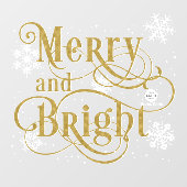 Vrolijk en helder kerstcadeau met elegant goud raamsticker (Vel)