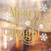 Vrolijk en helder kerstcadeau met elegant goud raamsticker (Vel 2)